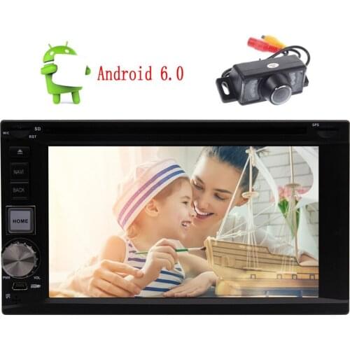 Android 6.0 Double 2 Din 6.2" Touch Screen Stereo GPS Navi CD DVD Player FM AM RDS Car Radio Mirror Link Support 3G 4G WIFI OBD