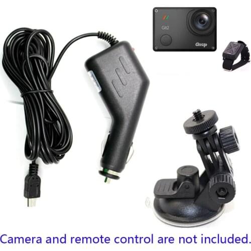 Free Shipping!! Car Charger Mount Suction cup bracket for Gitup Git2 SJCAM SJ6 Legend Sport Action Camera DV