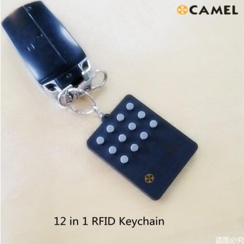 RFID Multiple12 in 1 Keyfob 125khz T5577 EM Writable IC 13.56Mhz M1k S50 UID changeable Card CUID Complex Button Keychain Tag