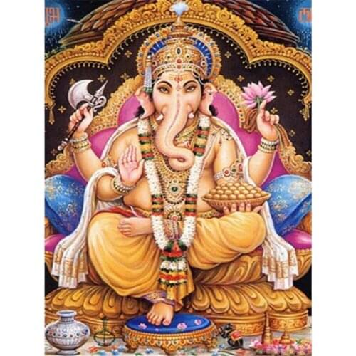 Buddha India Ganesha DIY 11CT Embroidery Cross Stitch Kits Needlework Craft Set Cotton Thread Printed Canvas Home Sell