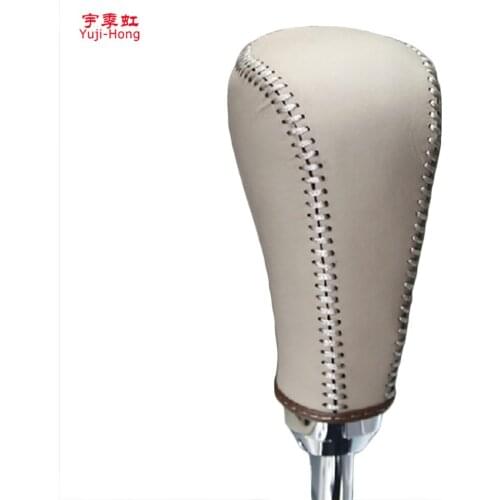 Yuji-Hong Car Gear Shift Covers Case for Nissan Murano 2011 Automatic Shift Collars Genuine Leather Hand-stitched Cover