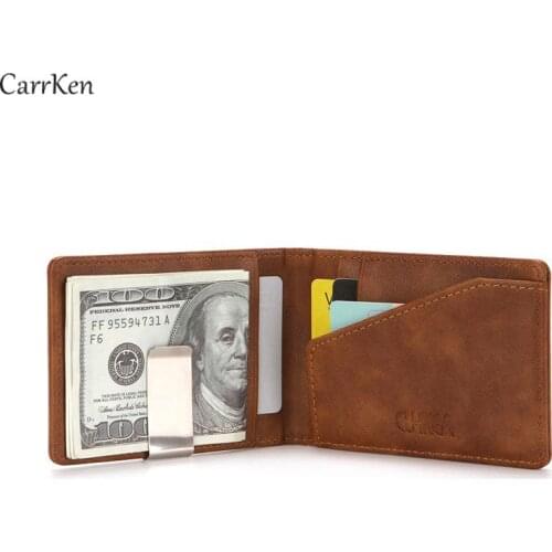 Business Card Holder Mens Wallet Clip Metal Men Card Pack Slim Bills For Credit Card Holder Multi-CardSlot New Male Wholesale