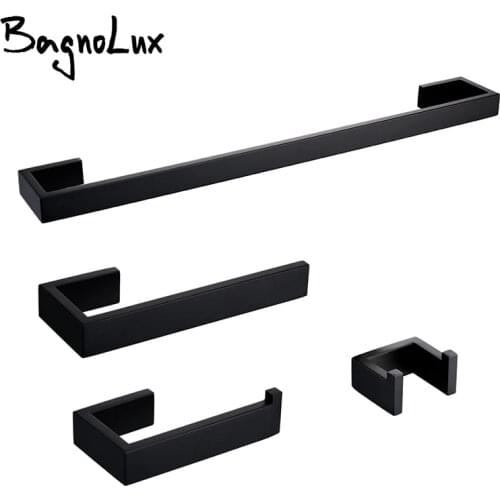 Black Wall-mounted Stainless Steel Clothes hook Toilet Paper Holder Towel Bar Kitchen Facilities Hardware Bathroom Accessories