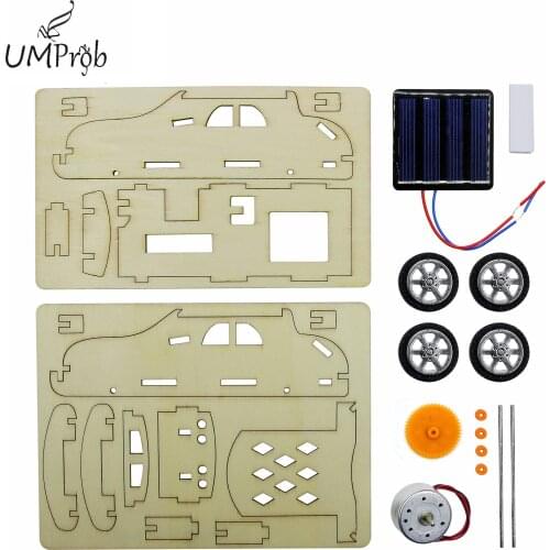DIY Car model Environmentally Friendly Wood Small Solar Car Manual Assembly Toy Model Kit