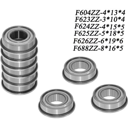 4pcs Flange Ball Bearing F604ZZ F623ZZ F624ZZ F625ZZ F626ZZ F608ZZ F688ZZ 3D Printer Parts Miniature Flange Bearing Rib Bearing