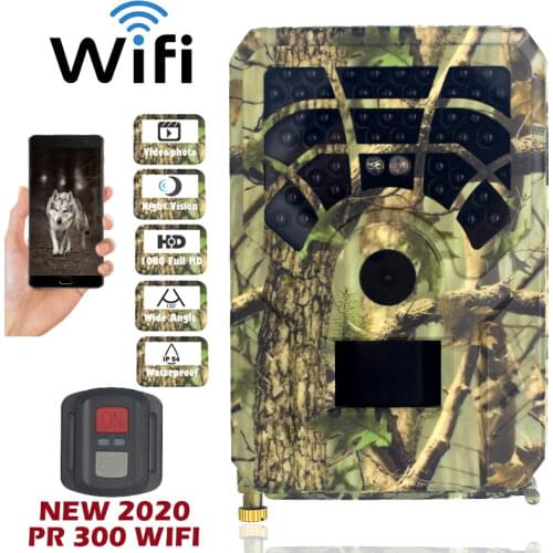 PR300 Trail Camera With Wifi 1080 HD Wildlife Trail Camera PIR Infrared Night Vision Hunting Camera Wireless APP Surveillance