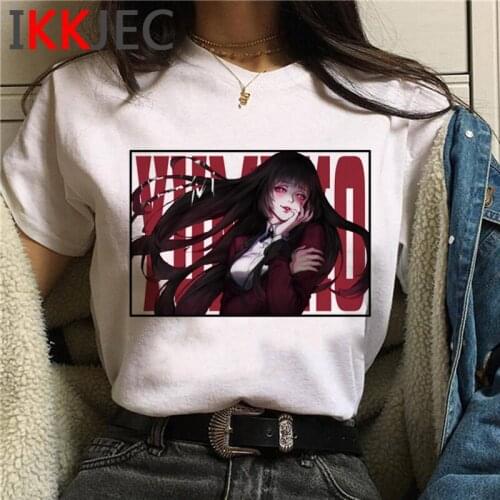 Kakegurui top tees clothes male print grunge ulzzang aesthetic couple summer top t-shirt streetwear