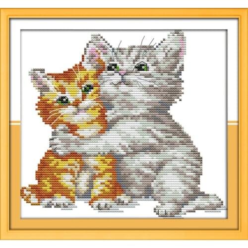 Love each other cross stitch kit cartoon 11ct count canvas stitches embroidery DIY handmade needlework plus