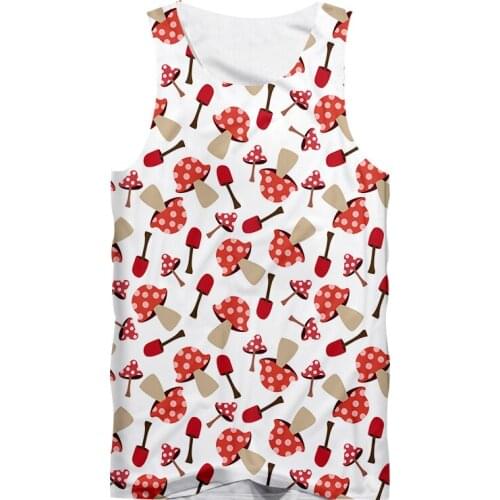 IFPD EU Size Unisex Tank Top Summer Cool Print Mushroom 3D Singlets Vest For Women/men Hiphop Punk Gothic Shirts Sleeveless Tees