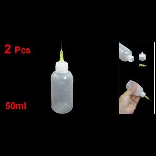 NOCM Hot 2pcs Clear White Needle Nozzle Plastic Sewing MachIne Oil Bottle 50ml