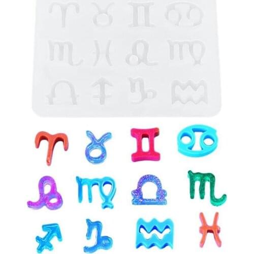 New transparent silicone mold decoration process DIY12 constellation Charms pendant epoxy resin mold