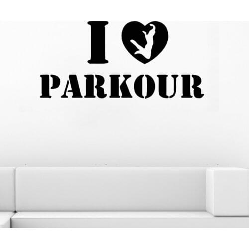 Parkour Tracers Jump Sport Extreme Vinyl Wall Sticker Decals Free running Art Mural I love Parkour Wall Decals Boys Room Z260