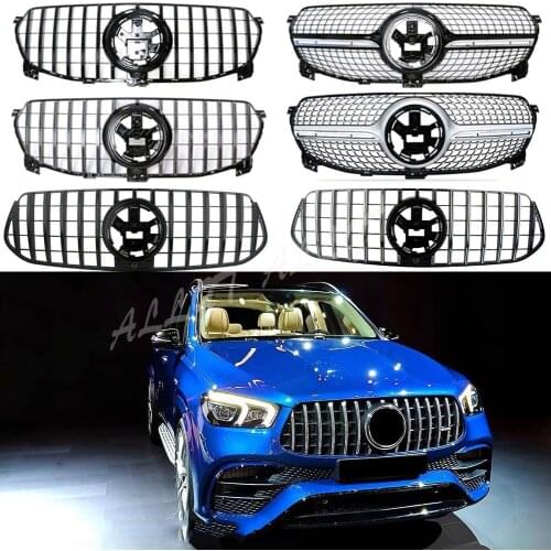 Car Front Racing Billet Bumper Mesh Grill Bar Vent Upper Cover For Mercedes-Benz W167 GLE-Class 2020 2021 Deluxe General