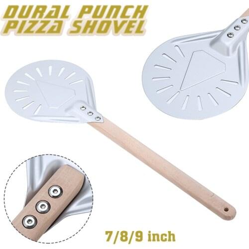 Perforated Pizza Peel 7 8 9 Inch Pizza Peel Paddle Turning Pastry Baking Paddle Aluminum Pizza Shovel Kitchen Tools Homedecor