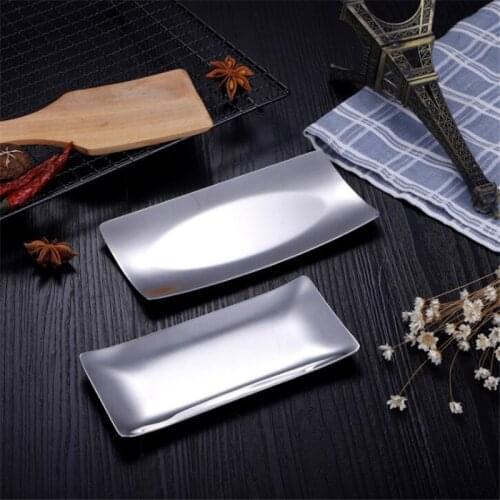 Snack Fruit Storage Tray Tableware Tools Fine Polishing Salver Snack Dessert Stainless Steel Tray Napkin Plate Dish