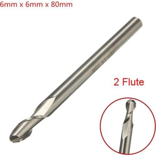 2015 Direct Selling Sale Mdf Fresas Para Madera 3 Pcs/lot _ 6mmx6mm Hss Straight Shank 2 Flute Ball Nose End Milling Cutter