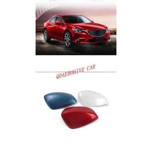 QDAEROHIVE Side Mirror Covers Caps chrome door mirror cover high quality ABS car styling for Mazda ATENZA 2014-2018