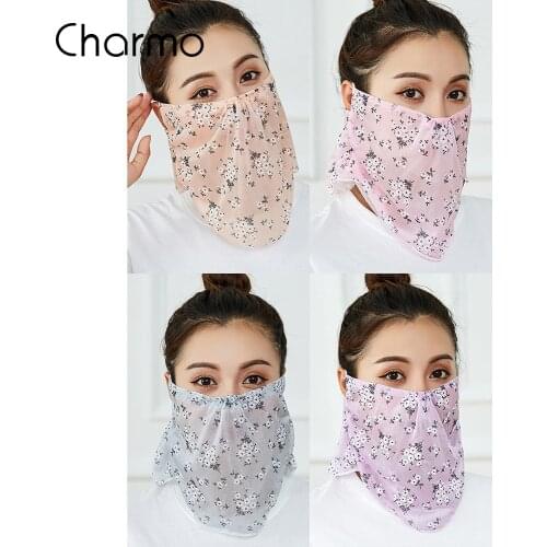 Charmo Biking Face Mask Floral Print Scarf Outdoor Windproof Face Cover Sports Hiking Scarves