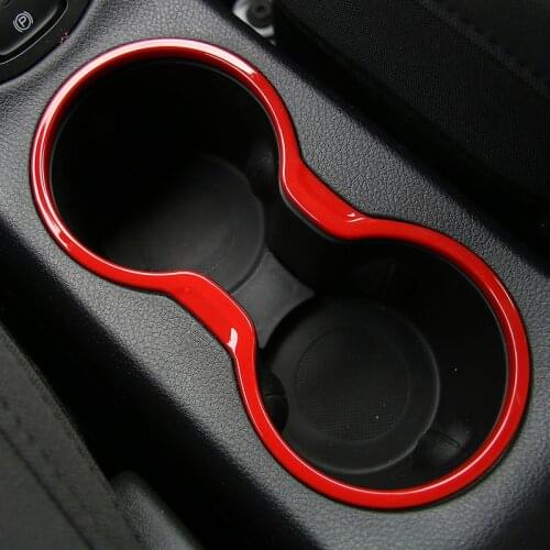 SHINEKA Interior Decoration Front Cup Holder Cover Console Trim Ring For Jeep Compass 2017 Car Accessories