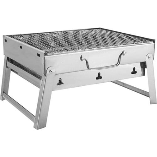 Foldable Grill Picnic BBQ Charcoal Grills for Barbecue & Sliver Outdoor Stainless steel Hiking Charcoal Camping Gril