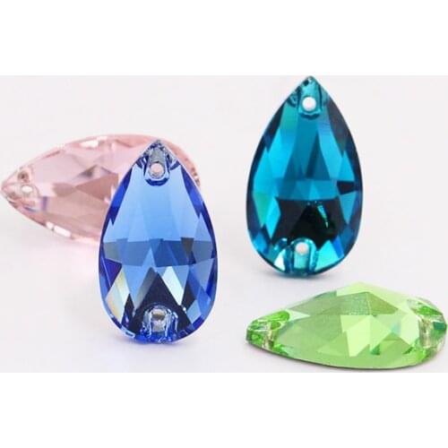 K9 Glass Drop Crystal Rhinestones for needlework Sewed for Craft Clothing Jewelry Decoration Dress Beads Sewing Diy fabric