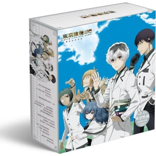 Tokyo Ghoul Toy Gift BOX Kaneki Ken Haise Saiko Tooru Ginshi Kuki Badge Pin Postcard Sticker Mirror Storage Gift