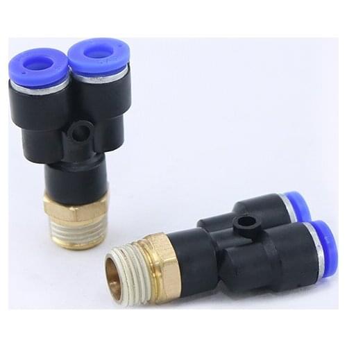 Pneumatic joint Y-threaded tee PX pneumatic 4/6/8/10/12 series tee air coupler connector blue connector