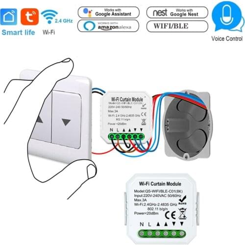 Tuya Zigbee 3.0 Smart Curtain Switch Module Roller Shutter Blind Motor DIY Smart Wifi Switch Voice Control For Alexa Google Home