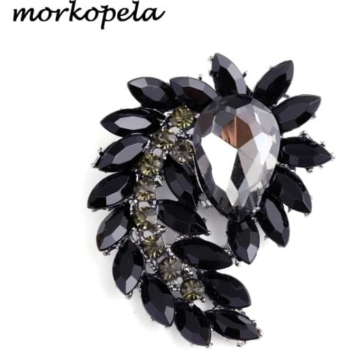 Morkopela Assorted Colors Vintage Crystal Big Brooch Pin Large Wedding Bridal Banquet Brooches And Pins Jewelry Accessories