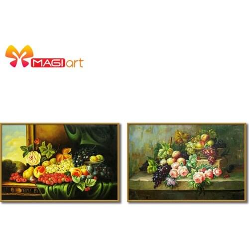 Cross stitch kits Embroidery needlework sets 11CT water soluble canvas patterns 14CT Oil painting fruit illustration-NCMF130