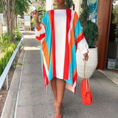 Casual Women Loose Dress African Clothes Robe Lady Beach Party Vestidos Africaine Dashiki 2021 Fashion Long Sleeve Printed Dress