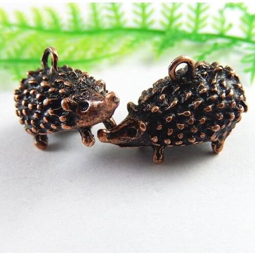 10pcs/lot Personality Antique Bronze Hedgehog Pendant Charms Punk Necklace 25*14*12mm Jewelry Fine Handmade Gifts Crafts 51230