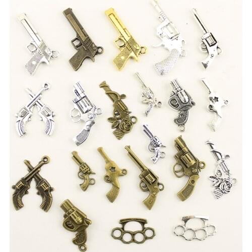 10pcs Fashion Jewelry Making Weapon Pistol Refers To The Tiger Jewelry Findings Components Charm Pendant