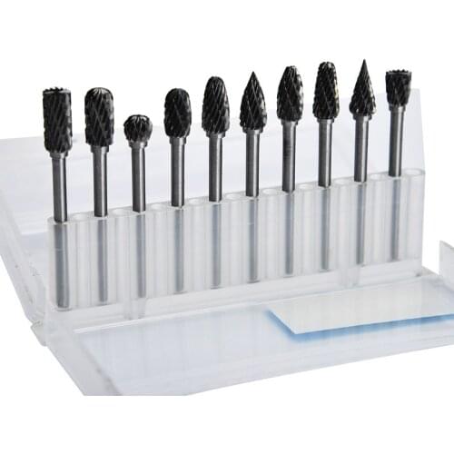 10pcs Mini Files Shank HSS Router Bits For Dremel Rotary Tool Set Shank 3mm Head 6mm Hand Tools Files