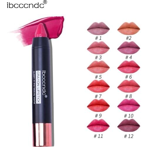 12 Colors Waterproof Nude Matte lipstick Long Lasting Moisture Cosmetic Crayons Lip stick Sexy Red Lip Matte Lipstick Makeup