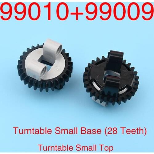 4pcs99010+99009 high-tech building blocks small base 28-tooth turntable top MOC turntable accessories parts toys
