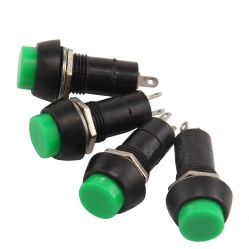 5 PCS 12mm 250V 3A Green Push Button Switch PBS-11B No Self-Lock ON/OFF Lock