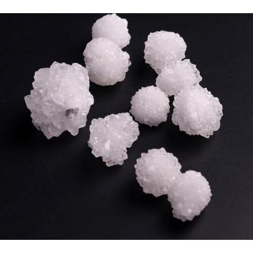 Druzy 12pcs Chakra Energy Generator Healing Reiki Point Meditation Rough White Crystal Druse Clear Qaurtz Drusy Amulet Raw Free