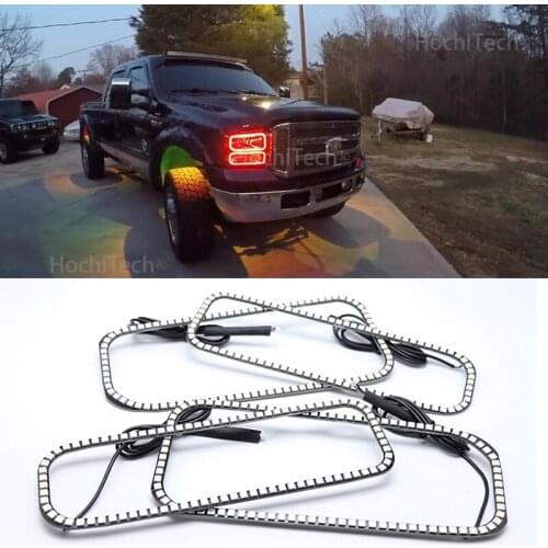 Car Auto Halo Rings Cotton Lights LED Angel Eyes RGB Car Styling For Ford F-250 2005 2006 2007 RGB LED Angel Eyes Halo Ring kit