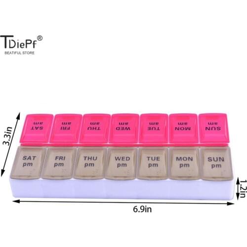 12style 7Days Weekly 14Grids Pill Case Portable Travel Medicine Tablet Dispenser Organizer Box Splitters Pills Storage Container