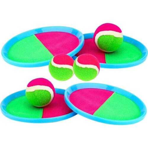 Toys Toss and Catch Ball Game Set Paddle Toss and Catch Ball Set Games with 4 Paddle 4 Ball for Kids Adults Outdoor Game