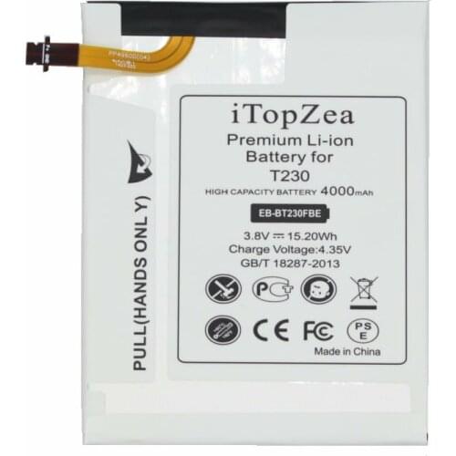 ITopZea 1x4000mAh EB-BT230FBE Replacement Battery For Samsung Galaxy Tab Tablet 4 7.0 7.0" Nook T230 T231 T235 SM-T230 SM-T231