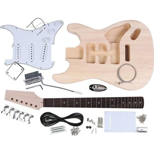 Premium Unfinished DIY Electric Guitar Kit Maple Neck Replace Set Guitar Lovers Gift Replacement Set for ST Style