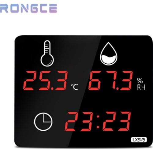 Red LED Digital Thermometer Hygrometer WithTime Display Temperature And Humidity Alarm Setting External Probe
