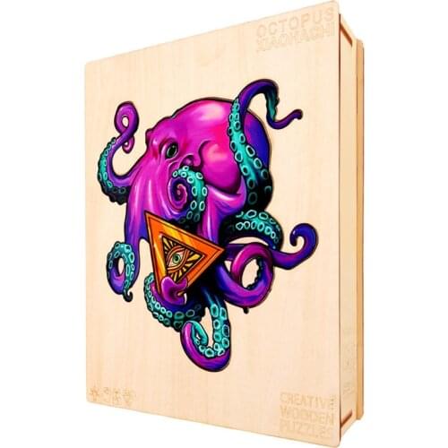 Colorful Wooden Jigsaw Puzzle Octopus Puzzle Board Set Toys Wooden Puzzles For Adults Kids Christmas Gifts DIY Educational Games
