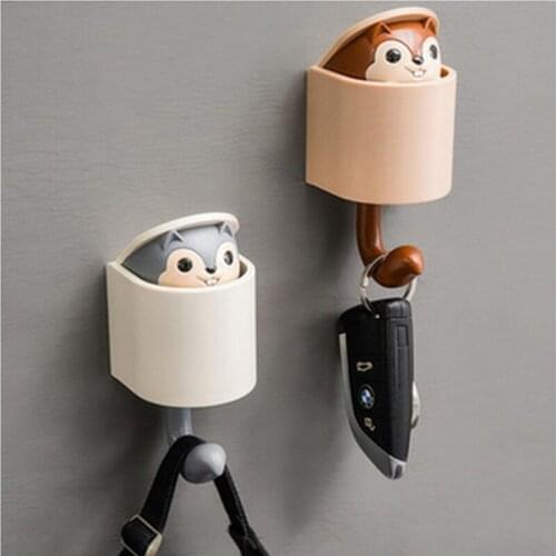 Creativity Hook Strong Squirrel Suction Wall Sucker Hanger Waterproof Adhesive Heavy Load Rack Coat Wall Hook Key Holder