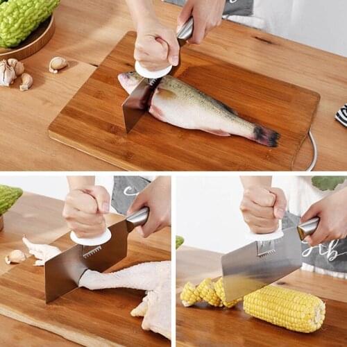 Stainless Steel Knife Cap Dual-purpose Kitchen Chopping Booster Knife Holder Kitchen Gadgets