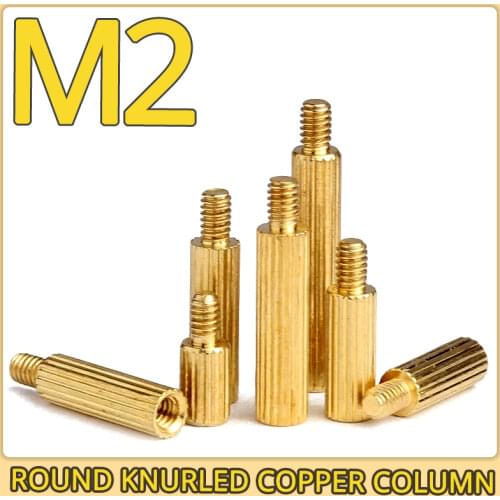 M2 Brass Male Female Standoff Pillar Round Knurled Threaded Mounts Spacer Pcb Motherboard Bolt Screw 3mm-35mm