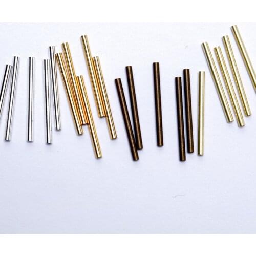 100pcs/lot 1.5mm Hole Copper Spacer Beads Straight Tube Beads for DIY Chock Necklace Bracelet Jewelry Making Components B