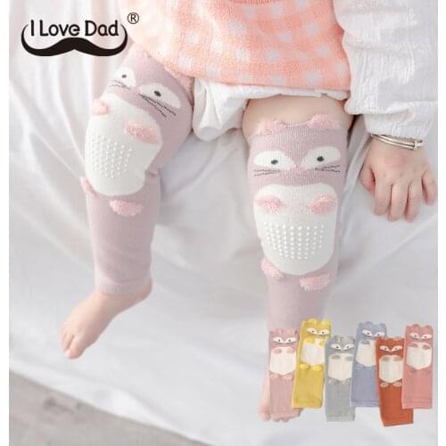Cute Cartoon Leg Warmers Fox Baby Girl Boy Crawling Knee Pads Autumn Winter Non Slip Kids Safety Knee Protector Knee Socks